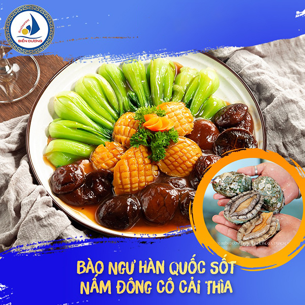 Bào ngư Hàn Quốc sốt đông cô cải thìa