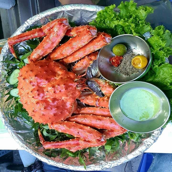 Cua kingcrab hấp bia